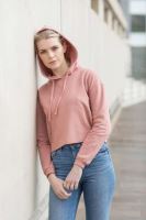 WOMEN'S CROPPED Kapucnis felső Dusty Pink